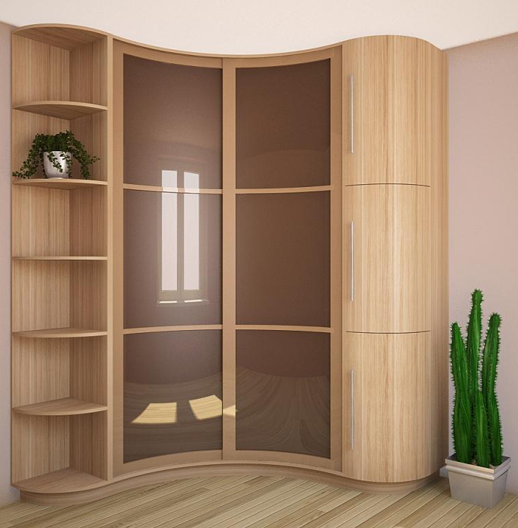 радиусный шкаф-купе вогнутая форма