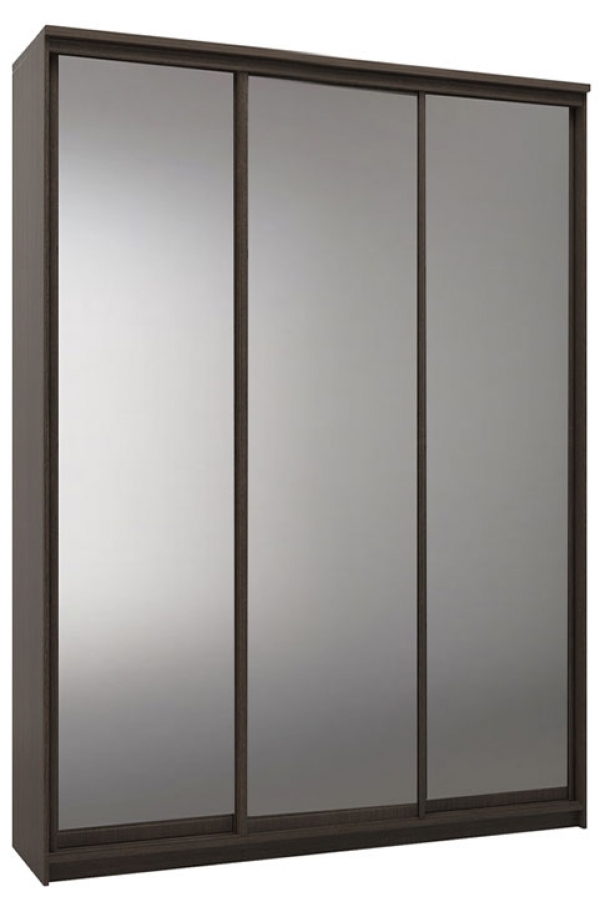 Шкаф купе трехдверный зеркало венге